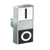 8LM2TBL7124 Толкатель двойной кнопки нажатияс возможностью установки подсветки, в металлическом корпусе, без фиксации, утапливаемые кнопки, (без крепежного основания ..AU120), цвет кнопок: белый/черный, символы "I" и "O" preview