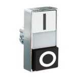 8LM2TBL7224 Толкатель двойной кнопки нажатия с возможностью установки подсветки, в металлическом корпусе, без фиксации, с 1 выст. и 1 утапл. кнопками, (без крепеж.основания ..AU120), цвет кнопок: белый/красный, символы "I" и "O" preview