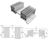 РТР061.1 Радиатор охлаждения для однофазного ТТР до 40А, Тепловое сопротивление, RthSA °C/Вт  1,49, размер 144×67×50 мм, Вес 245 г.