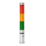PLDSF-302-RYG Светосигнальная колонна d=25мм, монтаж винтовым креплением M20, осн. корп. 65мм (алюминий), 3 модуля (LED) пост./мигающ. свечения: красный/жёлтый/зелёный, питание 24VAC/DC, IP52