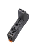 SRC08-E Колодка, 12A (300V), винт. зажим, черный, на рейку DIN35 для реле RT-2P, NT75-2C, EMI-2P