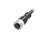 QE12-N4F10 Разъём прямой с кабелем. разъём: M12, 4-pin, мама (гнездо), медно-никелевый сплав + PVC, А-кодирование, Imax-4A, 250VAC/DC; Кабель: 4-жильный, длина 10 м