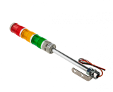 MT45-RYG220 Светосигнальная колонна, D=45 мм, постоянное свечение, установка на стойку с кронштейном для настенного монтажа, Питание 220В AC, LED, красный/желтый/зеленый. t раб. -10...+50 С, IP40