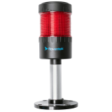 PVO2-124F-R Светодиодная сигнальная колонна Raventek, диаметр 64 мм, Режим свечения - постоянное с зуммером, 1 цвет R (красный), питание 24VDC, установка на горизонтальную поверхность, IP65, кабель 2м