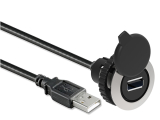 LPFD01L050 Интерфейс USB3.0 разъем, соединение типа A-A "мама". Переходник под диаметр отверстия d30мм, с кабелем длиной 0,5 м