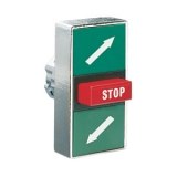 8LM2TB7375 Толкатель тройной кнопки нажатия, в металлическом корпусе, без фиксации, (без крепежного основания ..AU120), символы "стрелка вправо-вверх, STOP, влево-вниз" preview