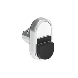 LPSB7214 Двойная кнопка нажатия с одной выступающей и одной утапливаемой кнопками без фиксации, цвета белый-черный, (без крепежного основания LPXAU 120M) preview