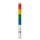 PLDS-502-RYGBC Светосигнальная колонна d=25мм, монтаж винтовым креплением M20, осн. корп. 65мм (алюминий), 5 модулей (LED) постоянного свечения: красный/жёлтый/зелёный/синий/прозрачный, питание 24VAC/DC, IP52
