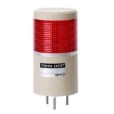 MP8C-F1FF-R Светосигнальная колонна d=86мм, монтаж на шпильках 3×M5, осн. корп. 73мм (пластик), 1 модуль (LED) пост./мигающ. свечения: красный, питание 90…240VAC, IP65