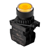 S2PR-E3YAD Круглый кнопочный выключатель выступающего типа с выступающей поверхностью, под монтажное отверстие (мм): ⌀22/25, материал корпуса: пластик, цвет: жёлтый, подсветка 12....24V AC/DC: есть, Блок контактов 1НО, IP65
