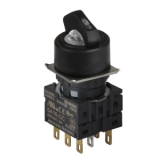 S16SR-S2W2C WHITE/2(0-S)/2C Селекторный переключатель, круглый, позиция: 16 мм, без подсветки, рабочее положение: 2-х позиционный без возврата, белый, блок контактов: контакт С:2