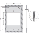 PMVFX00 Переходник для установки в уже имеющееся отверстие, состоящий из двух пластин RAL 7035 для отверстия 154x102,5 мм и крепежных винтов preview