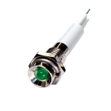 M06P-24G LED-индикатор, монтаж на панель под d=6мм, зелёный, утопленная головка (хромированная латунь), питание 24VDC, IP60