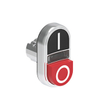 LPSBL7222 Двойная кнопка нажатия без фиксации с белым световым индикатором, с одной выступающей и одной утопленной кнопками, цвета черный и красный, символы I и O, (без крепежного основания LPXAU 120M) preview