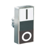 8LM2TB7124 Толкатель двойной кнопки нажатия, в металлическом корпусе, без фиксации, утапливаемые кнопки, (без крепежного основания ..AU120), цвет кнопок: белый/черный, с символами I-O preview