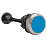 LPCR1006 Нажимная кнопка для механического управления без фиксации, пластиковый корпус,  Утапливаемый тип (ход 5,2мм). Регулируемая длина 0...150мм., в комплекте со стягой, (без крепежного основания ..AU120), цвет синий