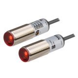 BRQM20M-TDTA-P Фотодатчик 2-х компонентный, на пересечение луча до 20 метров, корпус латунь М18х1, диаметр объекта мин. 7 мм. режим работы - на свет/на затемнение. выход PNP, питание 10-30VDC, IP67, кабель 2 метра