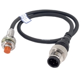 PRW08-2DP Датчик приближения индуктивный НЕэкранированный ( не заподлицо ), диаметр 8 мм, расст. сраб. до 2 мм, Рабочее напряжение 12-24VDC, выход PNP - НО, 1000 Гц, кабель 30 см с разъёмом M12x1.