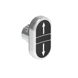 LPSB7191 Кнопка нажатия с двумя плоскими, утапливаемыми кнопками без фиксации, цвета черный-черный с символами стрелки вверх-вниз, (без крепежного основания LPXAU 120M) preview