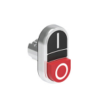 LPSB7222 Двойная кнопка нажатия с одной выступающей и одной утапливаемой кнопками без фиксации, цвета черный-красный с символами I-O, (без крепежного основания LPXAU 120M) preview