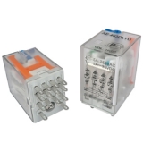 AE-403DLTU Реле 5А, 4С, катушка 24VDC, светодиод + тестовая кнопка, полярность катушки -A1 (13) /+A2 (14)