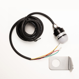 R30-24B-RYG Светодиодная сигнальная лампа, с креплением под отверстие Ø22 + кронштейн, Куполообразный корпус Ø30, постоянное свечение, без зуммера, питание 24VDC, Цвета RYG (красный, желтый, зеленый), IP69K, кабель 2м