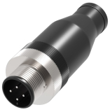 QE12-W4F10 Разъём прямой с кабелем. разъём: M12, 4-pin, папа (штекер, вилка), медно-никелевый сплав + PVC, Imax-4A, 250VAC/DC, кабель 4-жильный, IP67, -30˚С…90˚С, длина 10 м