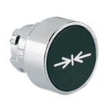 8LM2TB1512 Толкатель кнопки в металлическом корпусе, утапливаемый, без фиксации, (без крепежного основания ..AU120), цвет черный, с со стрелками "закрыть двери" preview