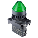 L2RR-L2GL, Контрольная лампа конусовидная, LED 100-220VAC, НЗ, цвет зеленый