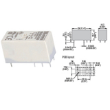 HR302CA230 Реле миниатюрное, катушка управления 230VAC, 8A, 2 перекидных контакта. низкий профиль