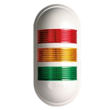 PWEZ-302-RYG 24VAC/DC Cигнальная светодиодная колонна, 40мм, цвет корпуса бежевый (красн, желт, зел, пост./мигающее+зуммер)