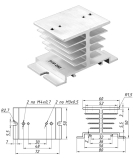 РТР060 Радиатор охлаждения для однофазного ТТР до 20А, Тепловое сопротивление, RthSA °C/Вт  2,19,   размер  80×50×50 мм, Вес 135 г