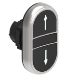 LPCB7191 Толкатель кнопок нажатия с двумя плоскими, утапливаемыми кнопками без фиксации, цвета черный-черный с символами стрелки вверх-вниз, (без крепежного основания LPXAU 120) preview