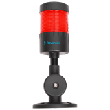 PVO1-124F-R Светодиодная сигнальная колонна Raventek, диаметр 64 мм, Режим свечения - постоянное с зуммером, 1 цвет R (красный), питание 24VDC, универсальное крепление с изменением угла наклона, IP65, кабель 2м