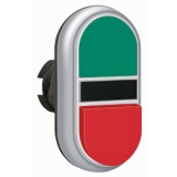 LPCB7213 Двойная кнопка нажатия, 1 выступ. и 1 плоская кнопка с пружинным возвратом, цвет зеленый/красный preview