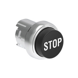 LPSB2132 Нажимная кнопка Platinum диаметром 22 мм, выступающая, без фиксации, с пружинным возвратом, символ STOP, цвет черный, (без крепежного основания LPXAU 120M) preview