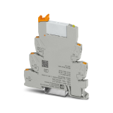 PLC-RPT-230UC/21 Интерфейсный блок PLC, состоит из базового клеммного модуля PLC-BPT.../21 с соединителем Push-in с вставным мини-реле с силовым контактом, установка на монтажную шину NS 35/7,5, 1 переключающий контакт, входное напряжение 230 В пер. тока 