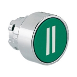 8 LM2T B1123 Толкатель кнопки в металлическом корпусе, утапливаемый, без фиксации, (без крепежного основания ..AU120), цвет зеленый, с символом "II" preview