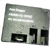 AS1630-1C-12VDC Реле, 30 А, 12VDC, Контакты с выводами под пайку, под гнездо  контактного разъема (фастона).1 замыкающая группа !!! (не перекидной контакт) Asia Dragon