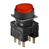 S16PR-E3R2C5 RED/2C/LED 5V Кнопочный выключатель, круглый, 16 мм