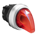 LPCSL1324 Переключатель пластиковый с подсветкой, с короткой ручкой (без крепежного основания ..AU120), 3 положения: слева - без фиксации, справа с фиксацией 1>0-2, цвет красный preview