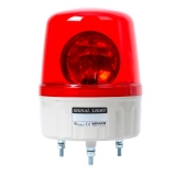 AVG-02-R , Маячок проблесковый,  диаметр=135мм, механическое вращение, Лампа накаливания MAB-T15-D-024-25, Питание 24VDC, Цвет Красный. IP42