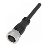 QE12-N4F5 Разъём прямой с кабелем. Разъем: M12, 4pin, мама (гнездо), медно-никелевый сплав + PVC, А-кодирование, Imax-4A, 250VAC/DC; Кабель: 4-жильный, длина 5 м preview