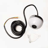 R90-24Q-RYG Светодиодная сигнальная лампа, с креплением под отверстие Ø30 + кронштейн, Куполообразный корпус Ø90, мигающее свечение с зуммером, питание 24VDC, Цвета RYG (красный, желтый, зеленый), IP54, кабель 2м