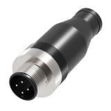 QE12-W4F Разъем прямой M12, 4pin, папа (штекер, вилка), медно-никелевый сплав + PVC; Imax-4A, 250VAC/DC, IP67, -40˚С…85˚С, под кабель 4...6мм, винтовые зажимы preview