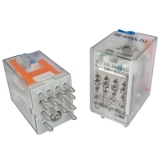 AE-405DLTU Реле 5А, 4С, катушка 110VDC, светодиод + тестовая кнопка, полярность катушки -A1 (13)/+A2 (14)