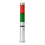 PLDMF-201-RG Светосигнальная колонна d=25мм, монтаж винтовым креплением M20, осн. корп. 100мм (алюминий), 2 модуля (LED) пост./мигающ. свечения: красный/зелёный, питание 12VAC/DC, IP52