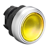 LPCQL105 Толкатель кнопки  c фиксацией, с возможностью установки подсветки, пластиковый (без крепежного основания ..AU120) цвет желтый