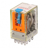 RKF4CO220LTD1 Реле промежуточное, 4 перекидных контакта, 6A (250VAC/30VDC), 220VDC, мех. индикация, тест-кнопка с блокировкой, защитный диод +A1/-A2, LED preview