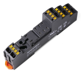 SRU08-ST Колодка (разъём) для реле RFT2CO, установка на DIN рейку, макс. ток 10А. Пластиковый корпус. Puch-in зажим.